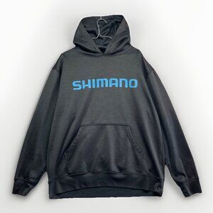 Shimano Cycling / Fishing Outdoors Athletic Hoodie Men Sz L Black w/ Blue Logo**